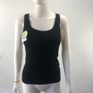 Tank Top S Sleeveless Black Built In Bra Camisole